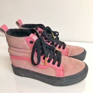 Vans Sk8 Hi Suede Pink Skateboard Shoes Athletic Trainers Women US 6.5.